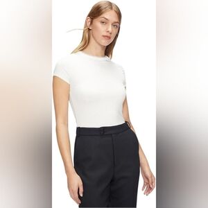 Ted Baker Jacii Embellished Neck Tee Shirt White sz 8 NWT